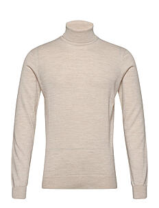 Casual Friday CFKONRAD Merino Roll Neck Knit - Pologenser - LIGHT SAND / cream