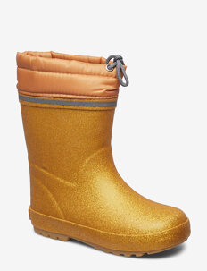 CeLaVi Thermal wellies w.linning - Gummistøvler med linjer - PALE GOLD / gold