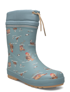 CeLaVi Thermal Wellies w. wool lining - Gummistøvler med linjer - SMOKE BLUE / blue