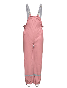 Color Kids Pants PU w. suspender - Regnbukser - ASH ROSE / pink/rose