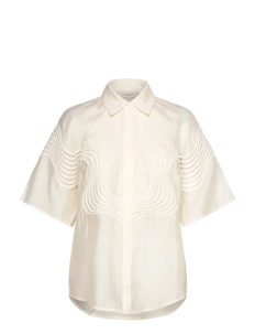 Copenhagen Muse CMMOLLY-SHIRT - Kortermede skjorter - JET STREAM / cream