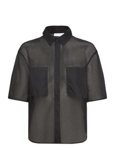 Coster Copenhagen Mesh shirt - Kortermede skjorter - BLACK / black