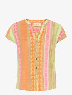 Cream CRSola Blouse - Kortermede skjorter - POWER GREEN JACQUARD / orange