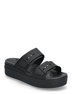 Crocs Brooklyn Buckle LowWdg - Flate sandaler - BLACK / black