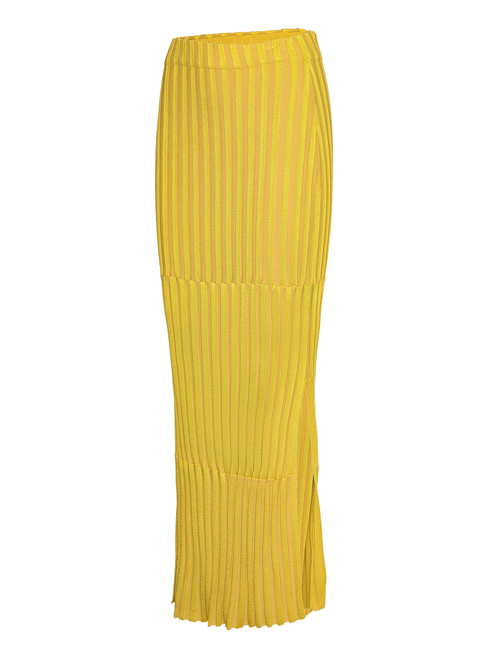 House Of Dagmar - Striped rib skirt - strikkede skjørt - saffron - 2