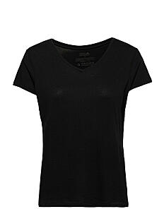 Danish Endurance Women's Modal V-Neck T-Shirt 1-pack - Vis alt - JET BLACK / black