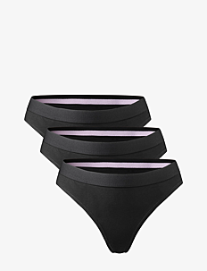 Danish Endurance Women's Organic Cotton Thong - Vis alt - BLACK / black