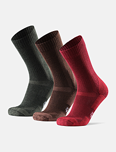 Danish Endurance Hiking Classic Socks 3-pack - Vis alt - MULTICOLOR (GREEN, BROWN, RED) / multi