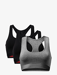 Danish Endurance Women's Organic Cotton Bralette - Vis alt - MULTICOLOR (2X BLACK, 1X GREY/BLACK) / black