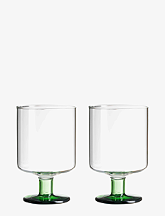 Design Letters Generous wine glass ( Set of 2 pcs) - Design Letters - CLEAR/GREEN / green