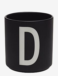 Design Letters Black Porcelain Cups A-Z - Borddekning - BLACK / black