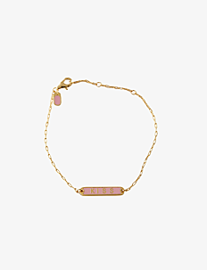 Design Letters Word Candy Tag Bracelet - Lenkearmbånd - PINK A096 / gold