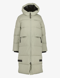 Didriksons NOMI WNS PARKA LONG - Kåper - WILTED LEAF / grey