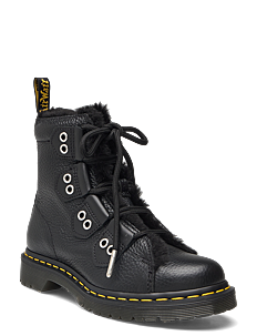 Dr. Martens 1460 Ltt Fl Black Milled Nappa+Wanama+Milo Fur - Kolleksjoner - BLACK / black