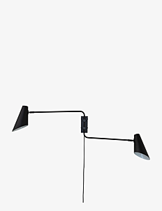 Dyberg Larsen Cale svart vegglampe med/ 2 armer - Lamper - BLACK / black