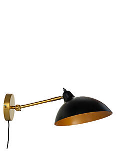 Dyberg Larsen Futura Wall lamp Black/Brass - Lamper - BLACK/BRASS / black