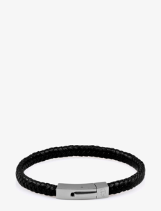 edd. Leather Bracelet Singel - Smykker - BLACK / black