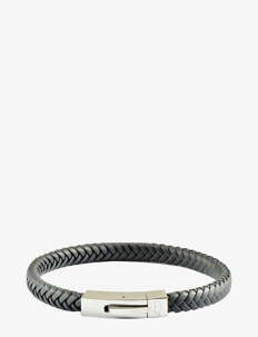 edd. Leather Bracelet Singel - Smykker - DARK GREY / grey