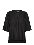 Ellie linen top - BLACK