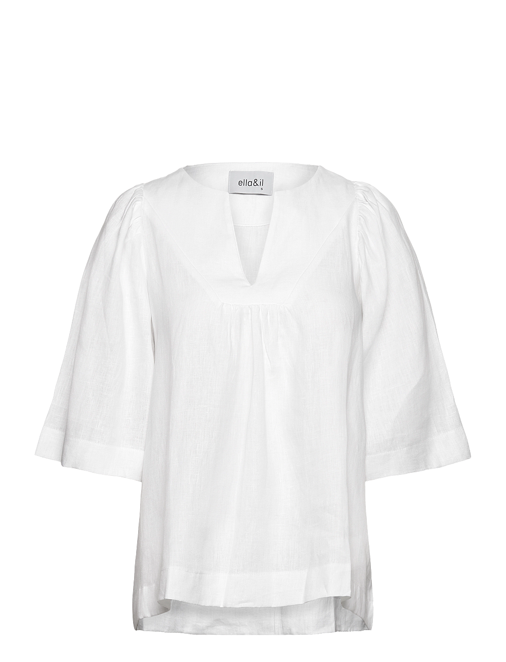 ella&il - Ellie linen top - kortermede bluser - white - 0