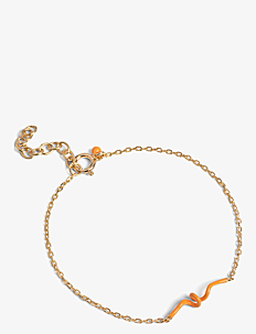 Enamel Copenhagen Twist Bracelet - Lenkearmbånd - ORANGE / gold