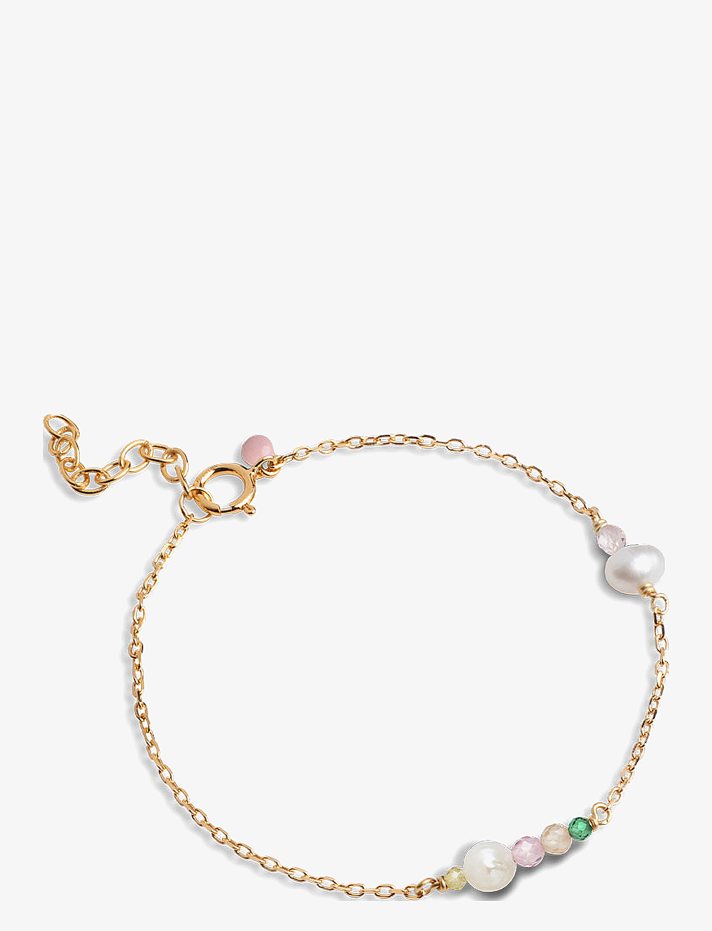 Enamel Copenhagen - Sofia Bracelet - lenkearmbånd - light pink, khaki green, peach and pearl - 1