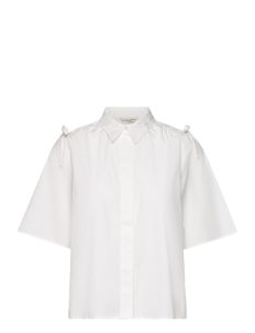 Esme Studios ESRikka SS Shirt - Kortermede skjorter - SNOW WHITE / white