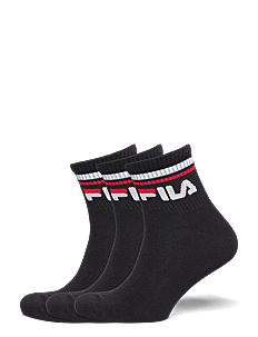 FILA Socks Fila 3pk Quarter Stripe Socks - Klær - BLACK / black