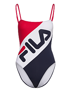 FILA WOMEN MEI swim suit - Klær - TRUE RED-BLACK IRIS-BRIGHT WHITE / multi