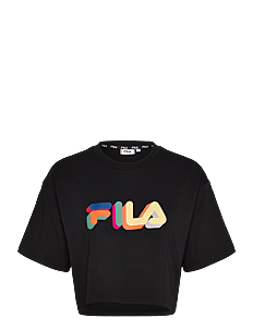 FILA BEUNA cropped graphic tee - Klær - BLACK / black