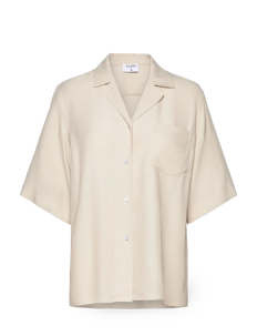 Filippa K Draped Twill Shirt - Kortermede skjorter - IVORY / cream