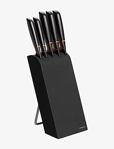 Fiskars Edge knife block with 5 knives - Knivsett - BLACK / black