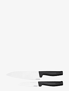 Fiskars Hard Edge Knivset 2 parts - large chef knife & vegetable knife - Knivsett - BLACK / black