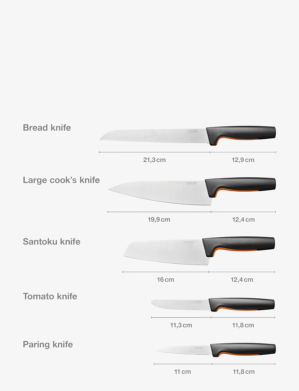 Fiskars - Functional Form Knivsett, 5 kniver - knivsett - no colour - 1