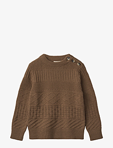 Fliink NOVA KNIT PATTERN PULLOVER - Fliink - BROWN / brown