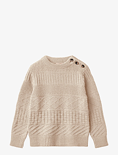 Fliink NOVA KNIT PATTERN PULLOVER - Fliink - CREAM / cream