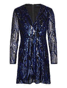 French Connection DENIZ EMBELLISHED LS MINI DRES - Kjoler - SURF THE WEB / blue