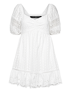 French Connection ALISSA COTTON BRODERIE DRESS - Kjoler - LINEN WHITE / white