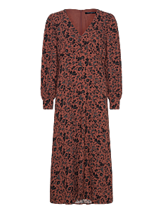 French Connection JEANIE BRINA CREPE DRESS - Kjoler - RUSSET BROWN MULTI / brown