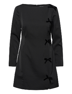 French Connection FENIX SATIN BOW LS DRESS - Kjoler - BLACKOUT / black