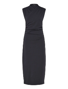 French Connection RALLIE CROSS OVER NECK MIDI DR - Kjoler - NAVY / black