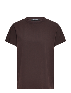 French Connection CREPE LIGHT CREW NECK TOP - T-skjorter & Topper - CHOCOLATE GANACHE / brown