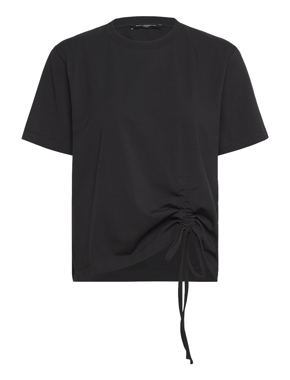 French Connection - RALLIE COTTON ROUCHED T-SHIRT - t-skjorter - blackout - 0