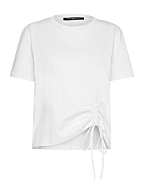 RALLIE COTTON ROUCHED T-SHIRT - LINEN WHITE