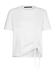 French Connection RALLIE COTTON ROUCHED T-SHIRT - T-skjorter & Topper - LINEN WHITE / white