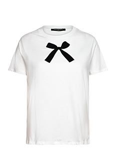 French Connection BOW GRAPHIC SS TEE - T-skjorter & Topper - LINEN WHITE / white