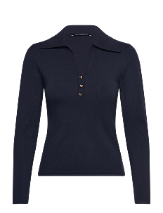 French Connection LARRY V NECK POLO TOP - T-skjorter & Topper - NAVY / navy