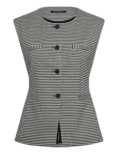 French Connection HOLDEN HOUNDSTOOTH WAISTCOAT - Blazere - BLACK/ECRU / black