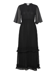 Ganni Pleated Georgette - Selskapskjoler - BLACK / black