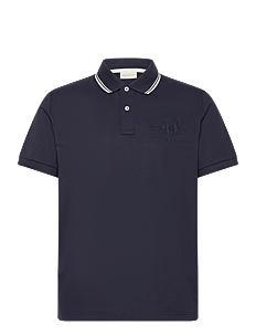 GANT CONTRAST TIPPING SS PIQUE POLO - Kolleksjoner - EVENING BLUE / blue